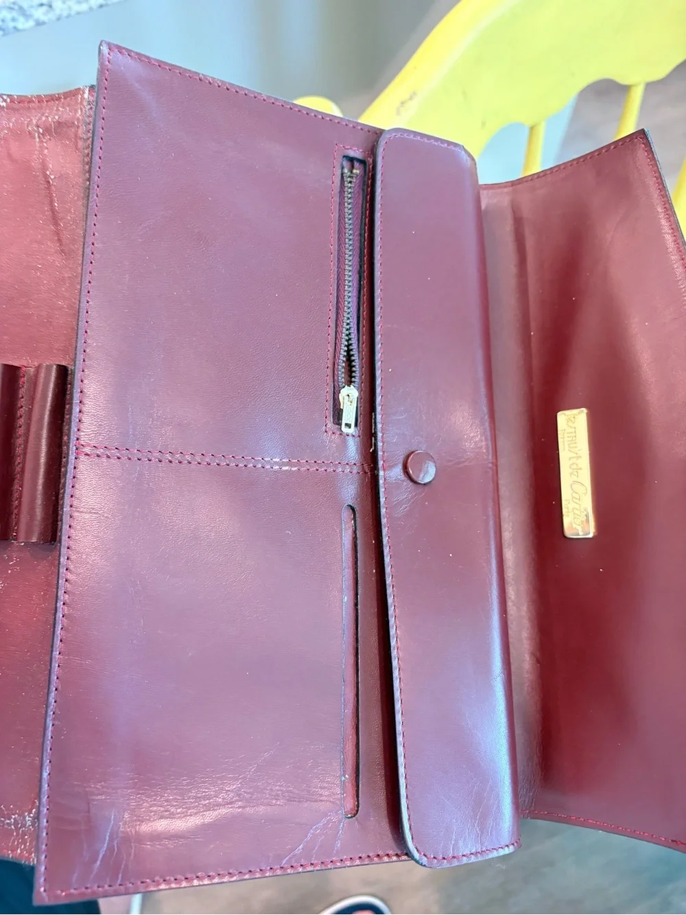 Cartier Le Must 1980/1990 Leather Clutch Bag in Oxblood with COA